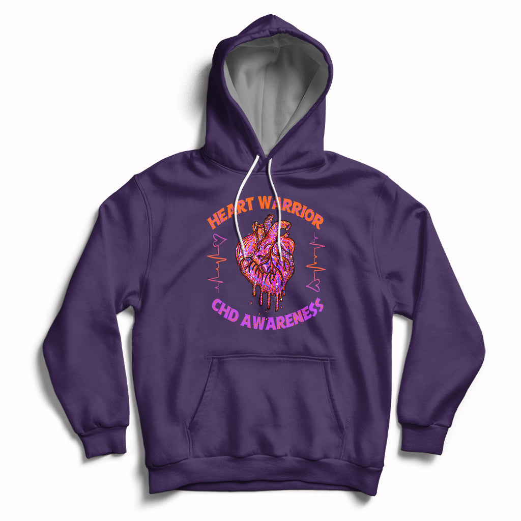 Best Heart Warrior CHD Awareness Brave Strong Resilient Hoodie - Wonder Print Shop