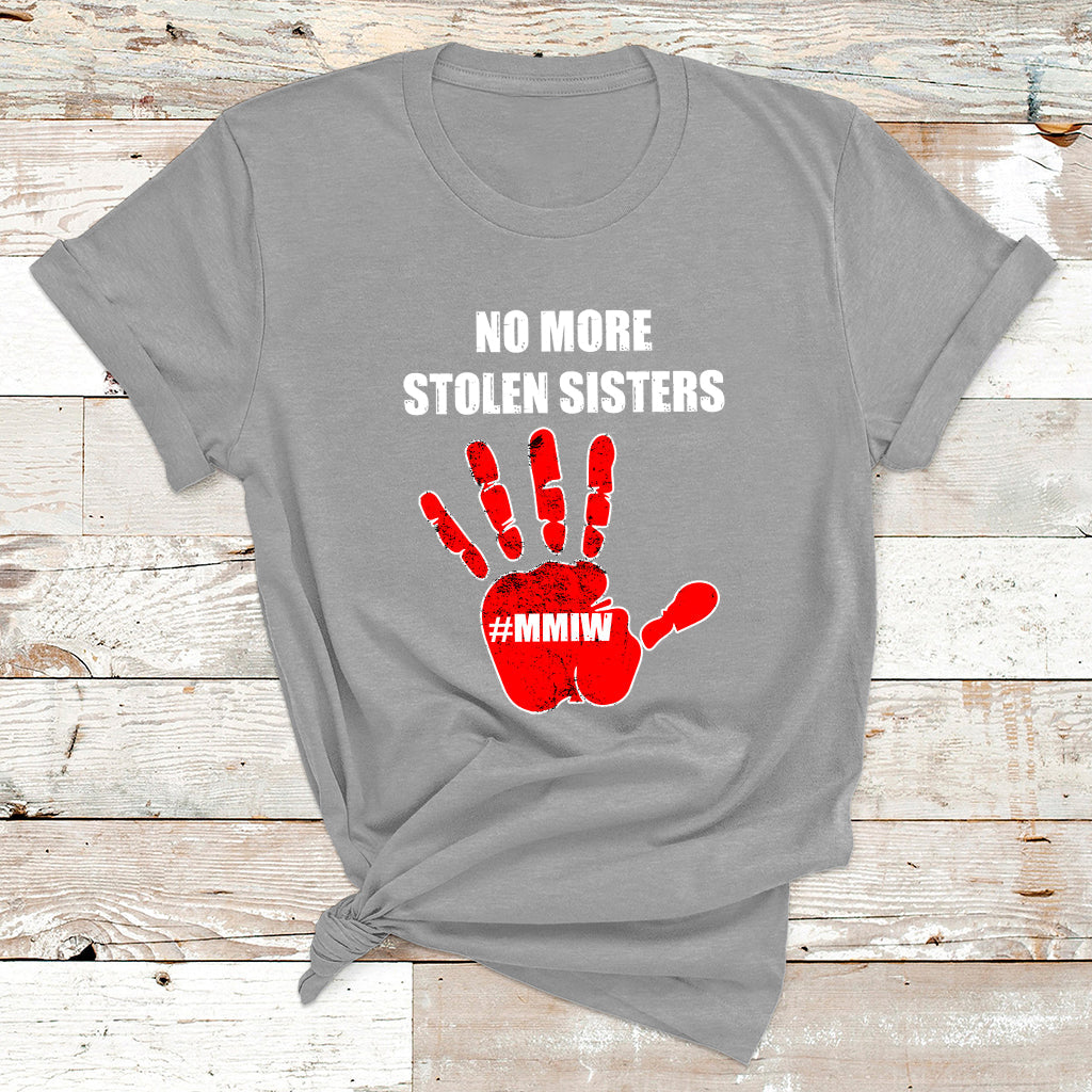 No More Stolen Sisters Native American Stop Mmiw Red Hand T Shirt - Wonder Print Shop