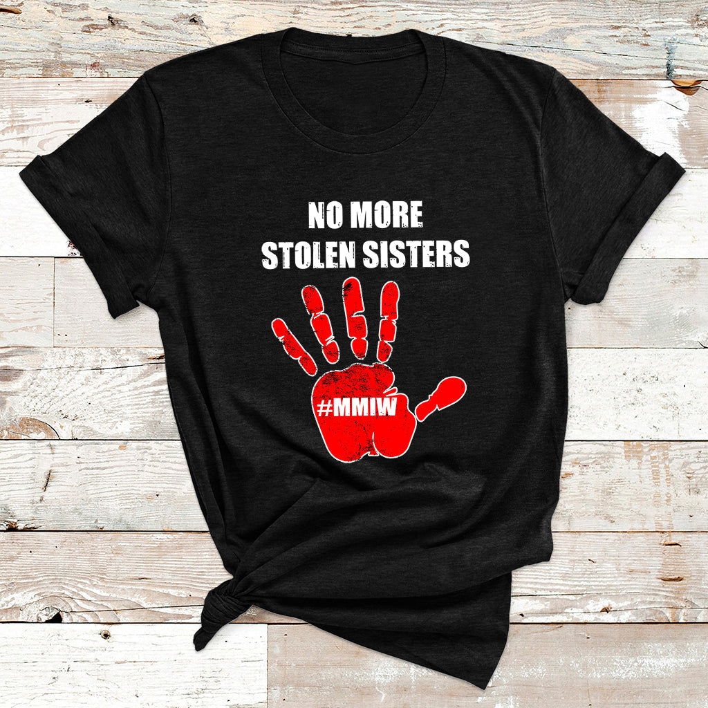 No More Stolen Sisters Native American Stop Mmiw Red Hand T Shirt - Wonder Print Shop