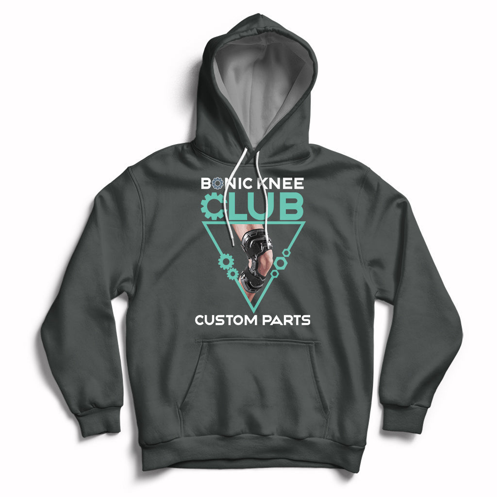 Bionic Knee Club Custom Parts Knee Replacement Mens Womens Hoodie - Wonder Print Shop
