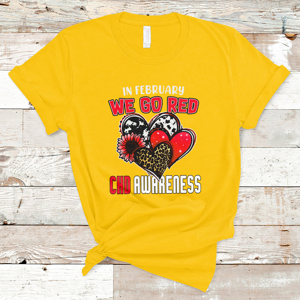 In February We Go Red Heart Disease Awareness Hope Love Cure T-Shirt - Wonder Print Shop