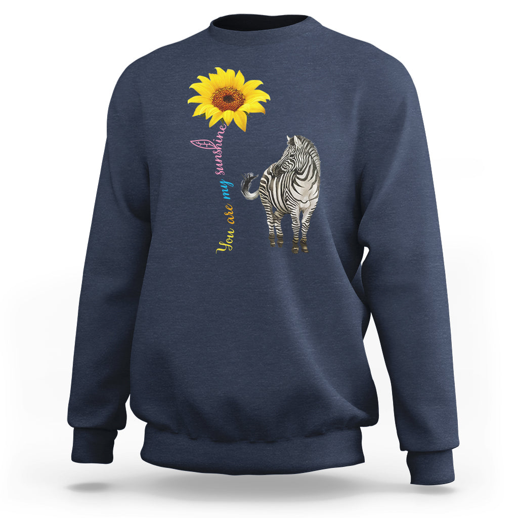Zebra You Are My Sunshine Rare Disease Warrior Rare Disease Awareness Sweatshirt - Wonder Print Shop