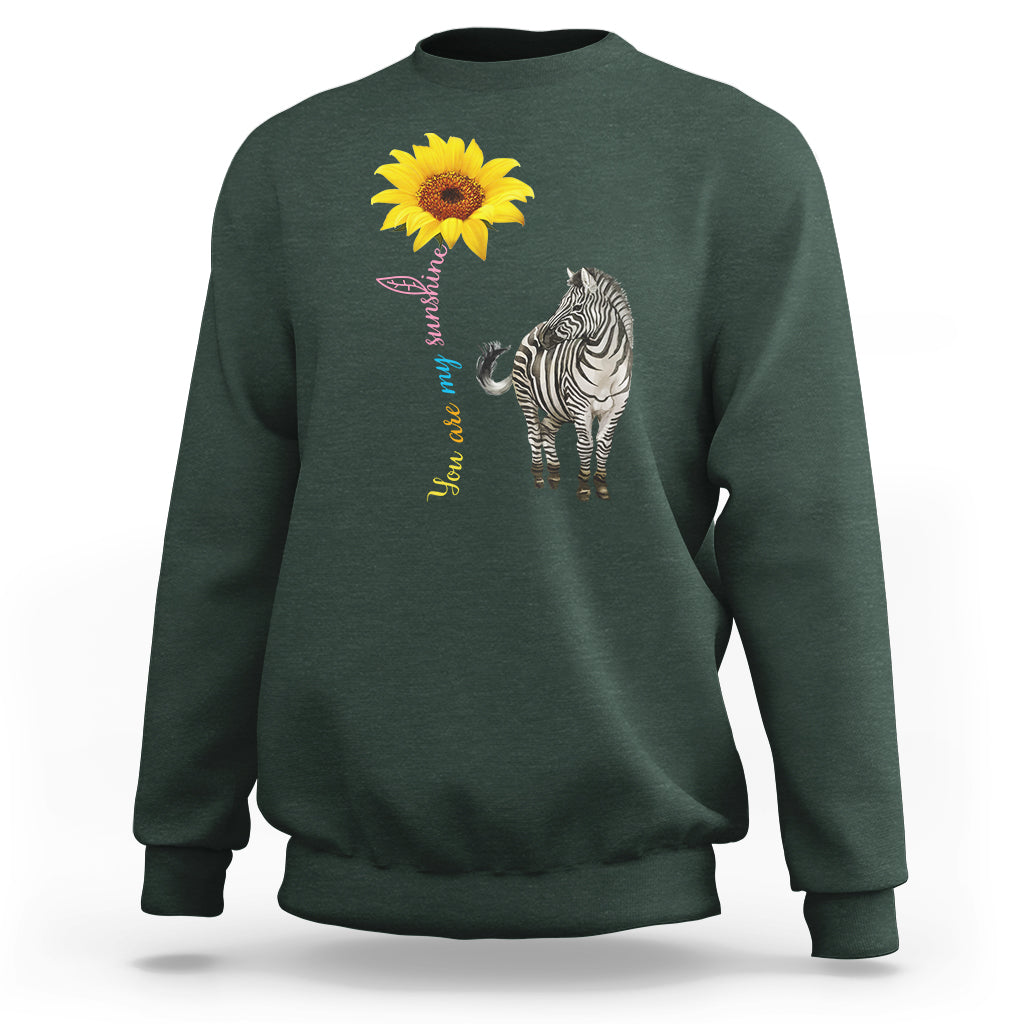 Zebra You Are My Sunshine Rare Disease Warrior Rare Disease Awareness Sweatshirt - Wonder Print Shop