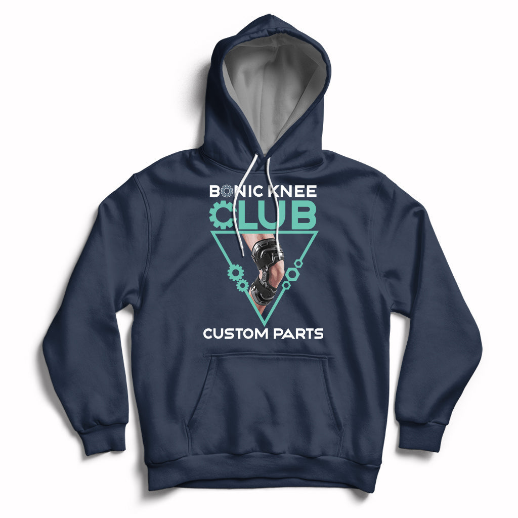 Bionic Knee Club Custom Parts Knee Replacement Mens Womens Hoodie - Wonder Print Shop