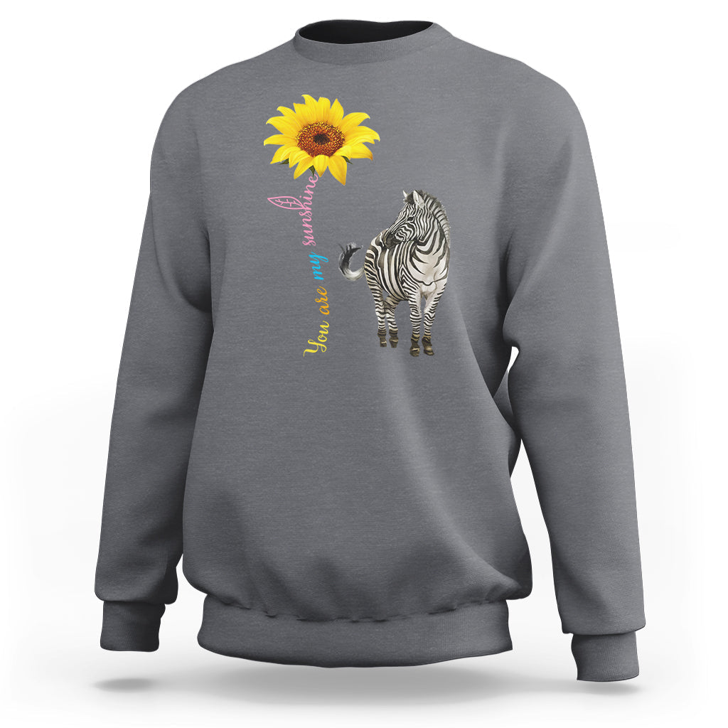 Zebra You Are My Sunshine Rare Disease Warrior Rare Disease Awareness Sweatshirt - Wonder Print Shop