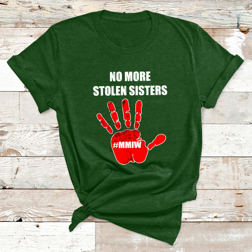 No More Stolen Sisters Native American Stop Mmiw Red Hand T Shirt - Wonder Print Shop