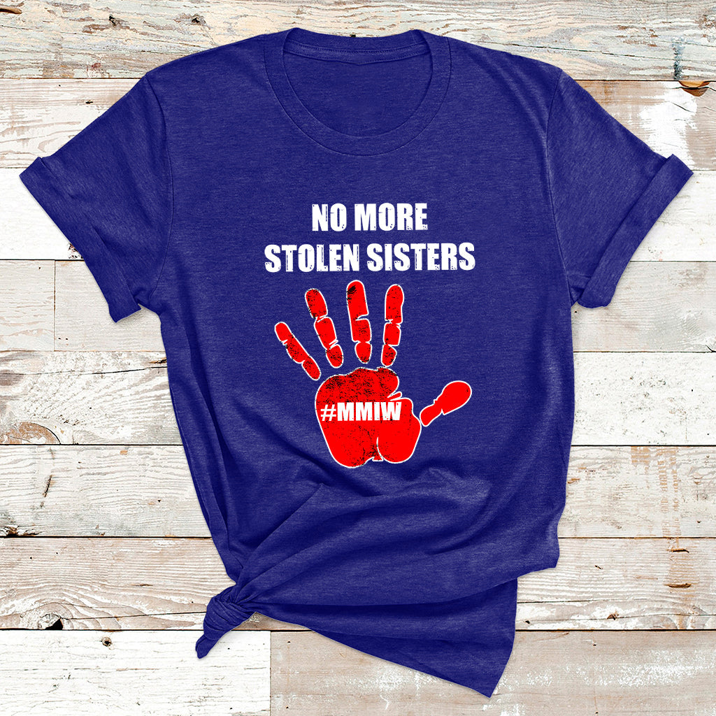 No More Stolen Sisters Native American Stop Mmiw Red Hand T Shirt - Wonder Print Shop