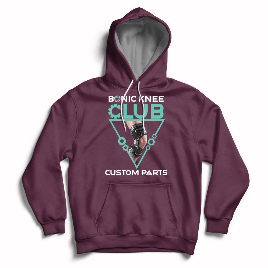 Bionic Knee Club Custom Parts Knee Replacement Mens Womens Hoodie - Wonder Print Shop