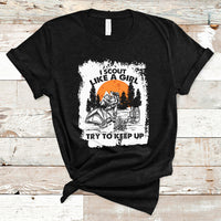 Scout Girl Life I Scout Like A Girl Try To Keep Up Hiking Camping Scouting Lovers T-Shirt - Wonder Print Shop