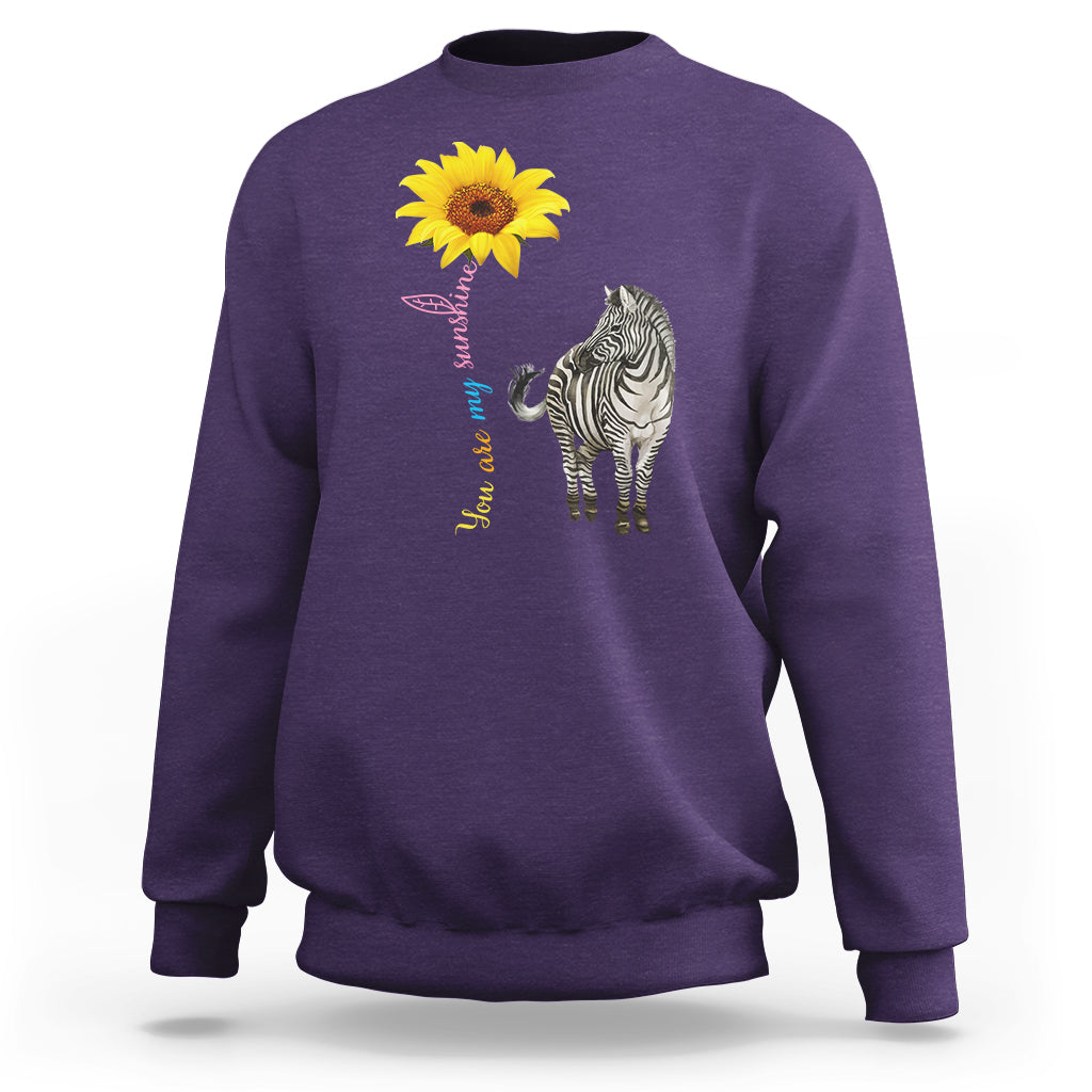 Zebra You Are My Sunshine Rare Disease Warrior Rare Disease Awareness Sweatshirt - Wonder Print Shop