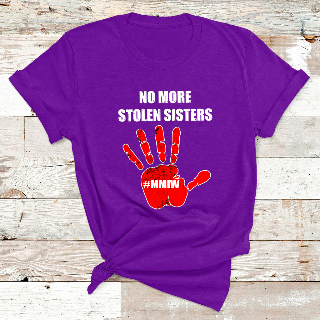 No More Stolen Sisters Native American Stop Mmiw Red Hand T Shirt - Wonder Print Shop