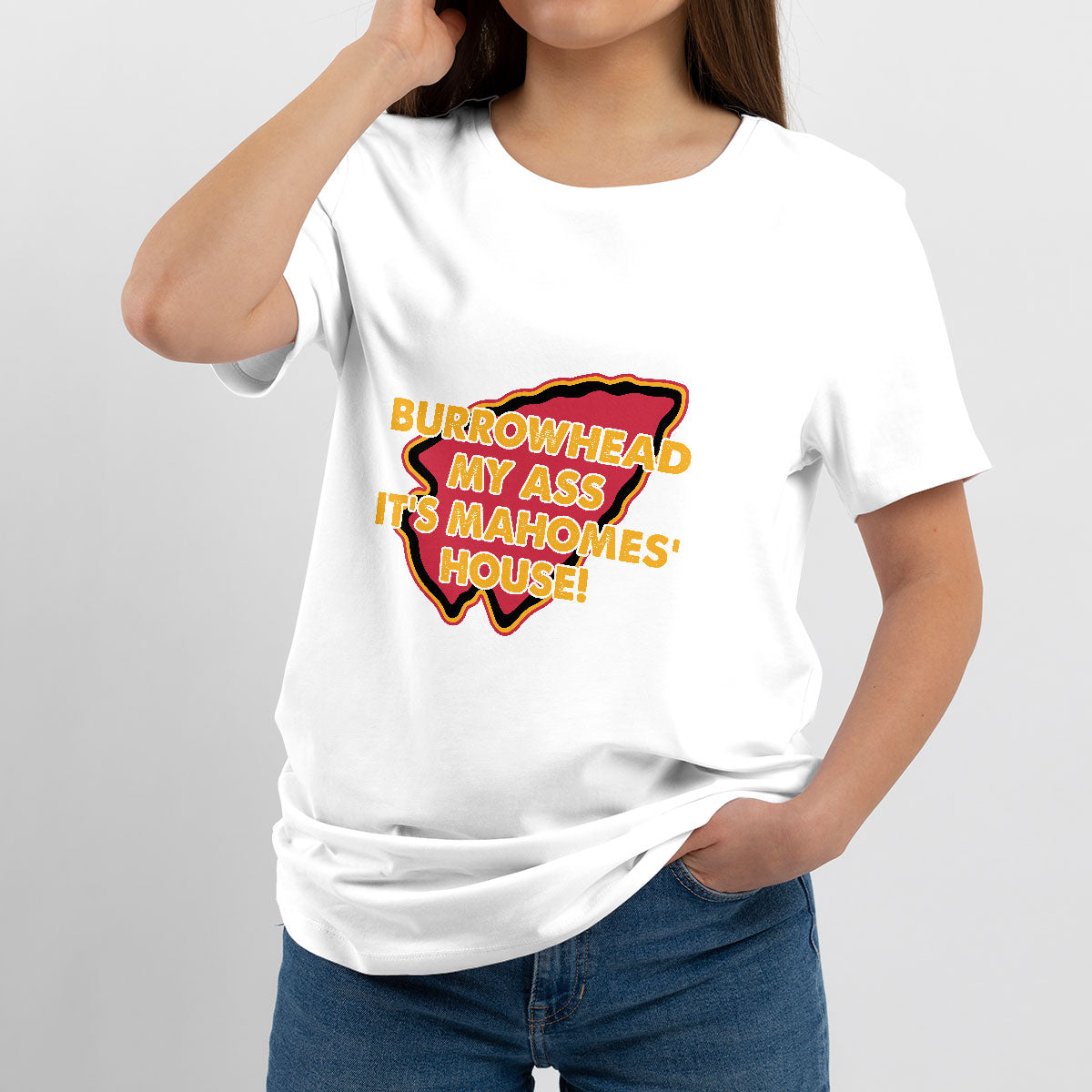 Funny Sarcastic Burrowhead My Ass Mock T Shirt - Wonder Print Shop