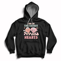 I Care For Cutest Little Hearts Retro Valentines For Nurse Hoodie - Wonder Print Shop