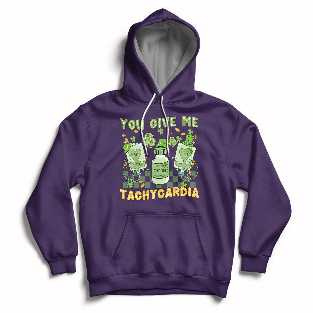 You Give Me Tachycardia Funny ICU Nurse Life St Patrick's Day Hoodie - Wonder Print Shop