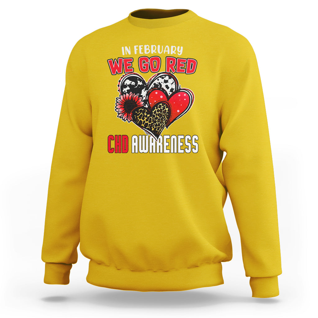 In February We Go Red Heart Disease Awareness Hope Love Cure Sweatshirt - Wonder Print Shop