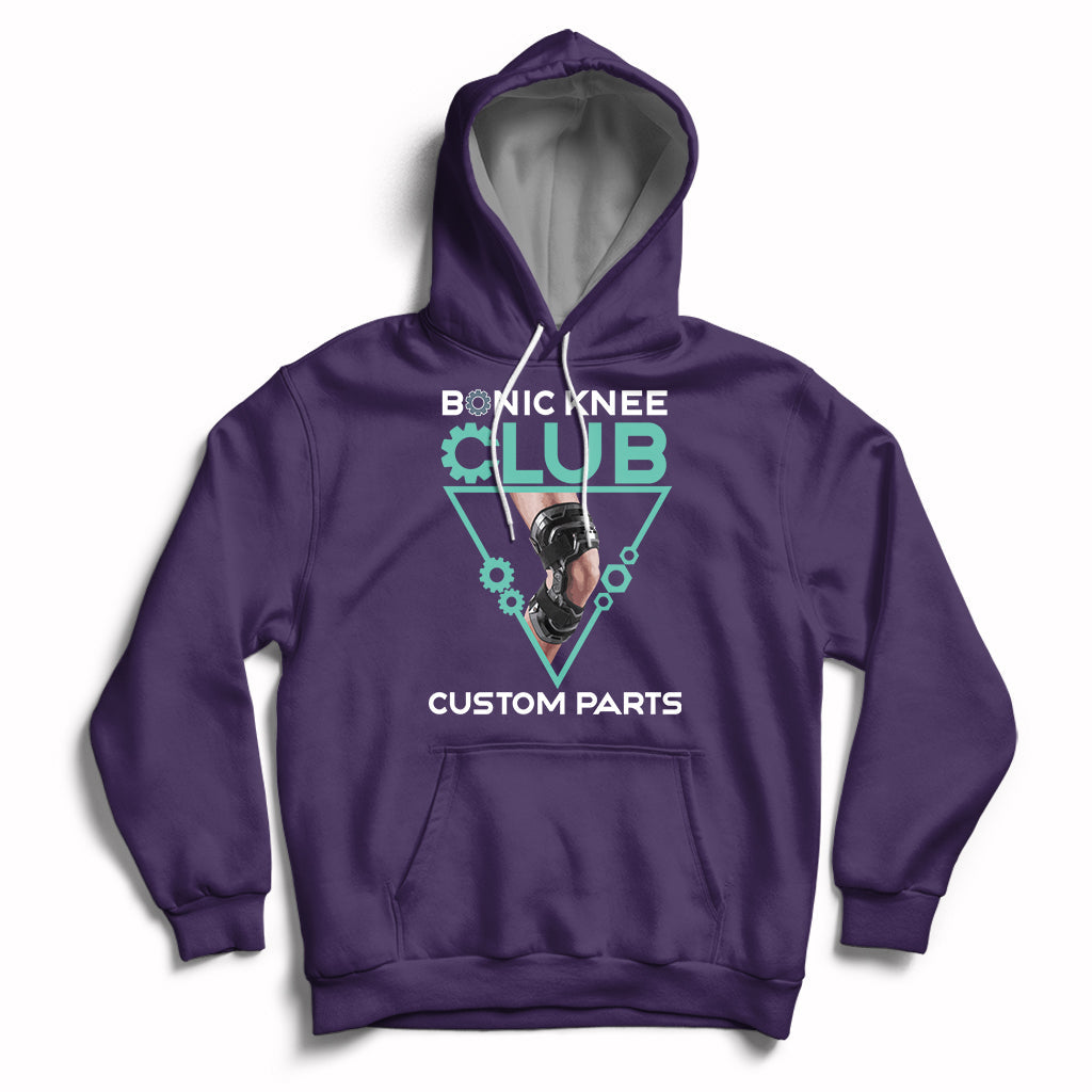 Bionic Knee Club Custom Parts Knee Replacement Mens Womens Hoodie - Wonder Print Shop