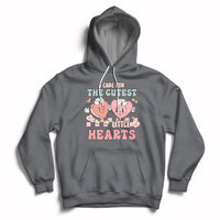 I Care For Cutest Little Hearts Retro Valentines For Nurse Hoodie - Wonder Print Shop