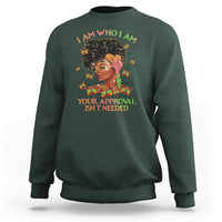 I Am Who I Am Your Approval Isn't Needed Black Queen African American Locd Curly Natural Afro Sweatshirt - Wonder Print Shop