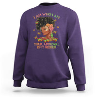I Am Who I Am Your Approval Isn't Needed Black Queen African American Locd Curly Natural Afro Sweatshirt - Wonder Print Shop