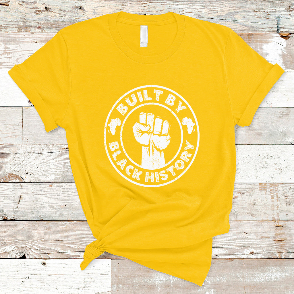 Built By Black History For Black History Month Afro Melanin T-Shirt - Wonder Print Shop