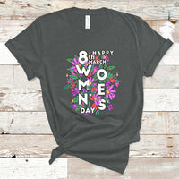Happy 8th March International Women's Day Girl Floral T-Shirt - Wonder Print Shop