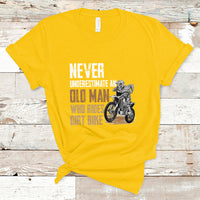 Funny Never Underestimate An Old Man Who Rides Dirt Bike T-Shirt - Wonder Print Shop