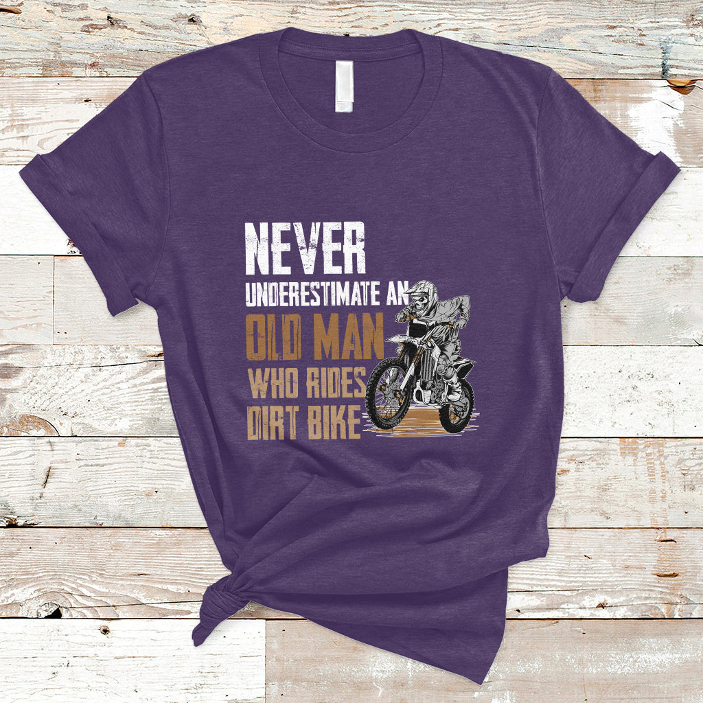 Funny Never Underestimate An Old Man Who Rides Dirt Bike T-Shirt - Wonder Print Shop