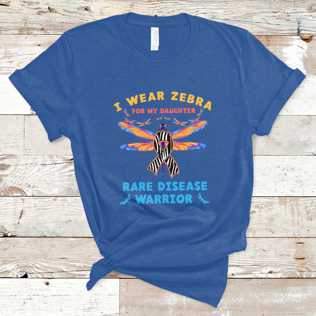 I Wear Zebra For My Daughter Rare Disease Warrior Zebra Ribbon Rare Disease T Shirt - Wonder Print Shop