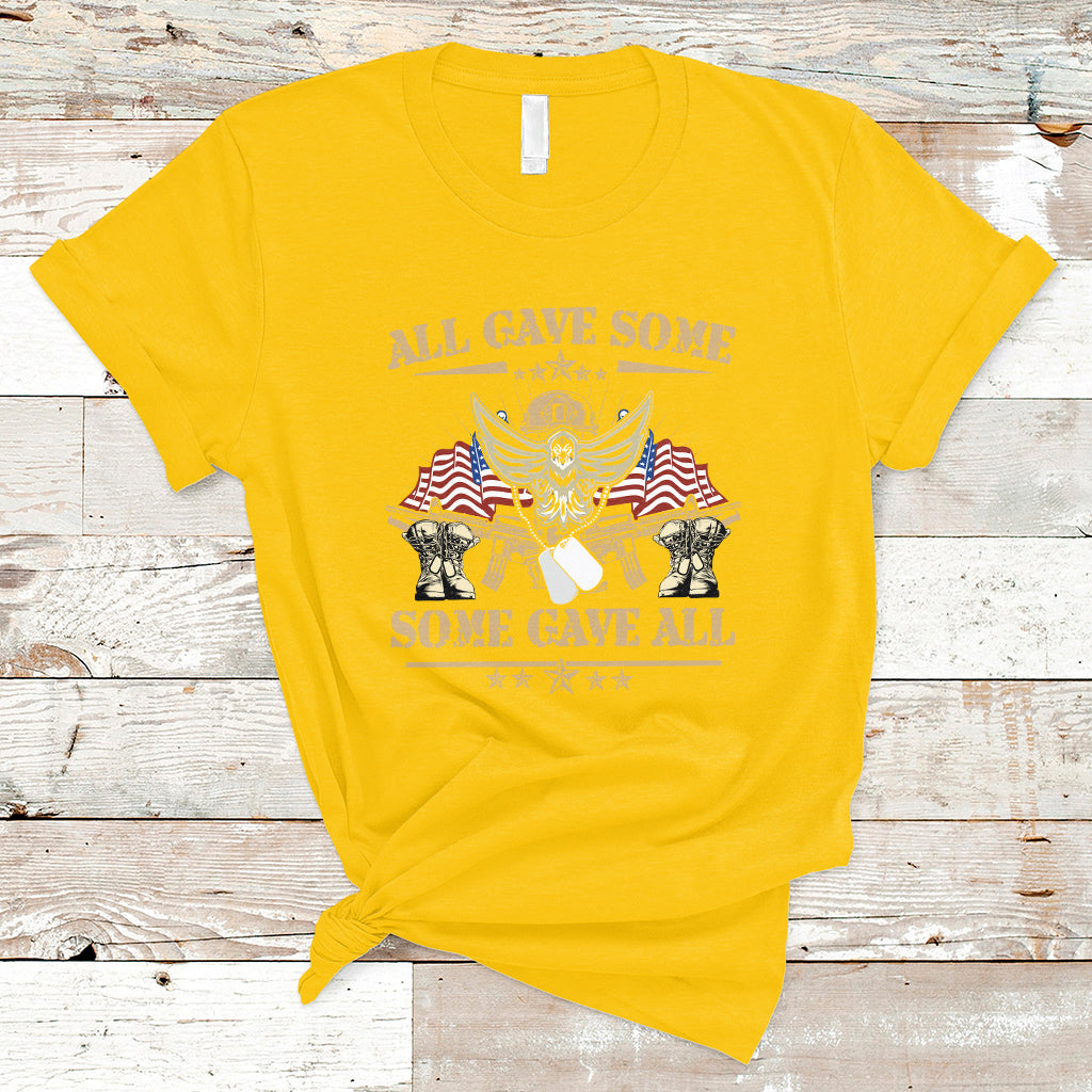 All Gave Some Some Gave All Veterans Memorials Day US Flag T-Shirt - Wonder Print Shop