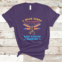 I Wear Zebra For My Daughter Rare Disease Warrior Zebra Ribbon Rare Disease T Shirt - Wonder Print Shop