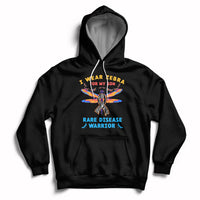 Black kids hoodie with zebra ribbon graphic, hood drawstrings, front kangaroo pocket.