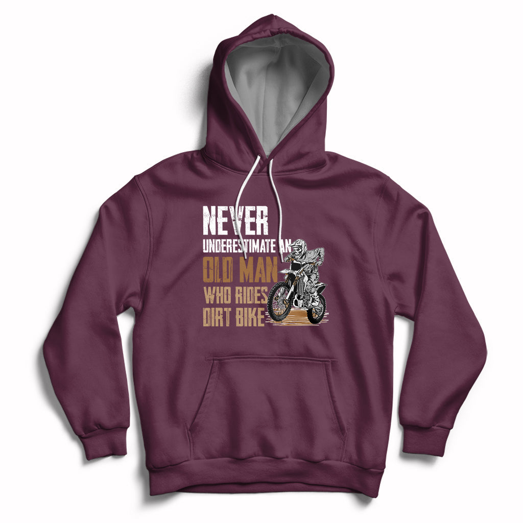 Funny Never Underestimate An Old Man Who Rides Dirt Bike Hoodie - Wonder Print Shop