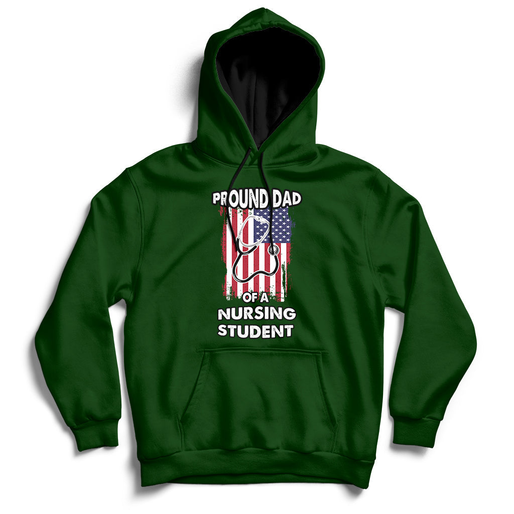 Proud Dad Of A Nursing Student Daughter Nurses Dad Hoodie - Wonder Print Shop