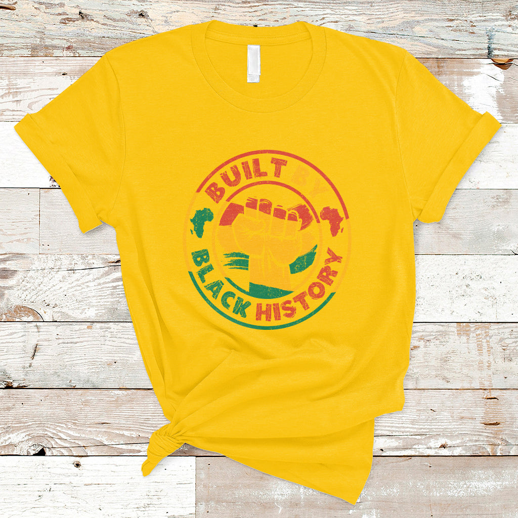 Built By Black History For Black History Month Afro Melanin T-Shirt - Wonder Print Shop