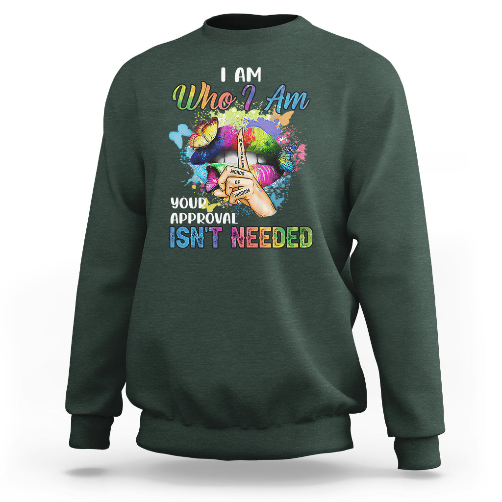 I Am Who I Am Your Approval Isn't Needed Black Queen African American Ladies Natural Afro Sweatshirt - Wonder Print Shop