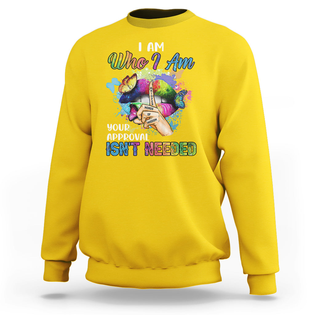 I Am Who I Am Your Approval Isn't Needed Black Queen African American Ladies Natural Afro Sweatshirt - Wonder Print Shop