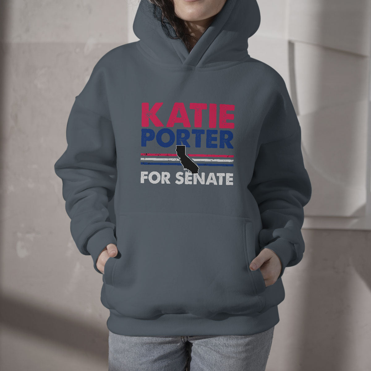 Katie Porter 2024 Whiteboard For Senate California Democrat Hoodie - Wonder Print Shop