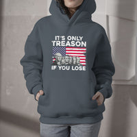 Vintage It's Only Treason If You Lose 4th Of July Independence Day Presidents Day Founding Fathers US Pride American Flag Patriots Political Hoodie - Wonder Print Shop