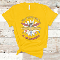 Retro Fly Free Like A Dragonfly Wildflower Motivational T Shirt - Wonder Print Shop