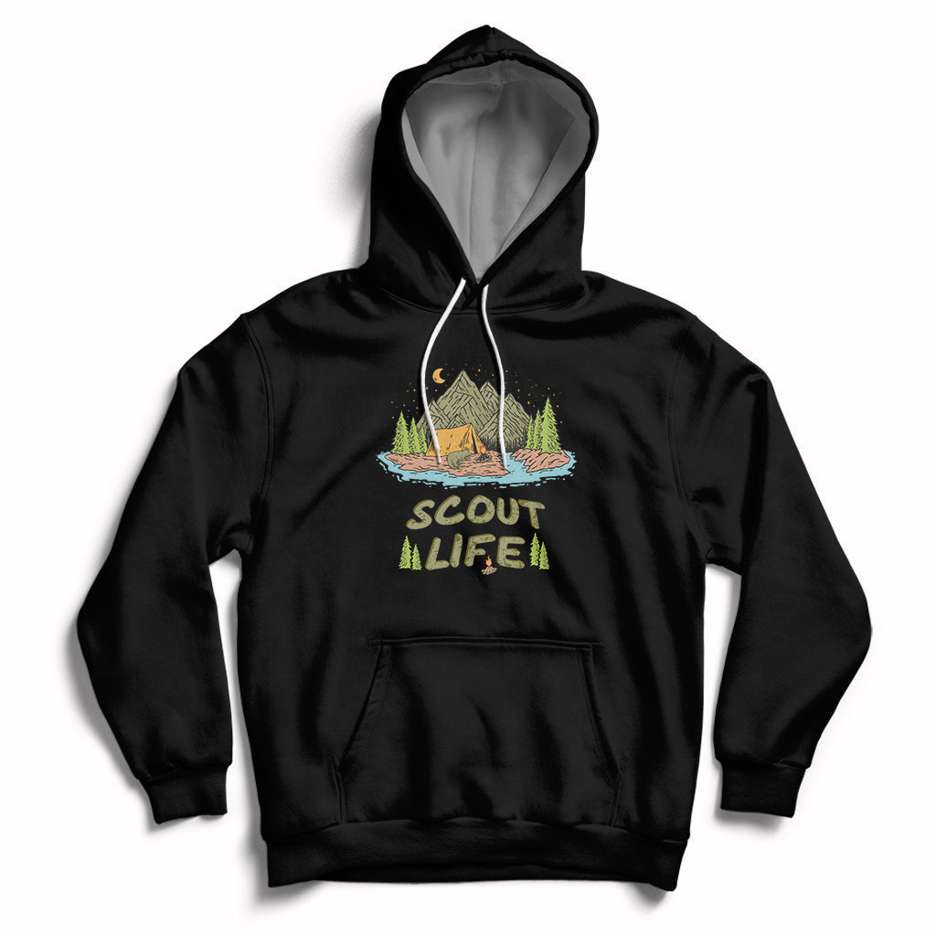 Scout Camping Life Hiking Camping Outdoors Troop Leader Hoodie - Wonder Print Shop