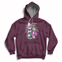 Happy 8th March International Women's Day Girl Floral Hoodie - Wonder Print Shop