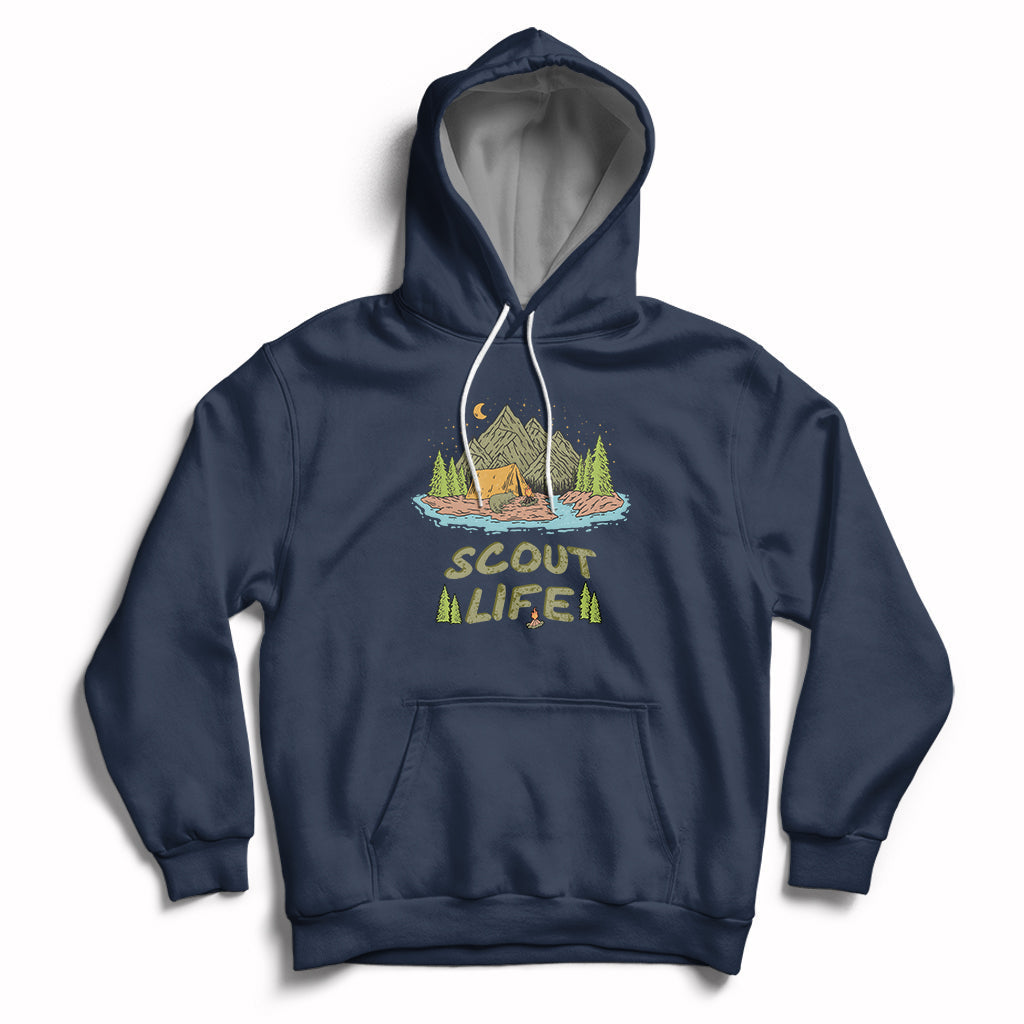Scout Camping Life Hiking Camping Outdoors Troop Leader Hoodie - Wonder Print Shop