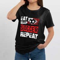 Eat Sleep Soccer Repeat Cool Sport Player Gift, Funny Soccer T Shirt - Wonder Print Shop