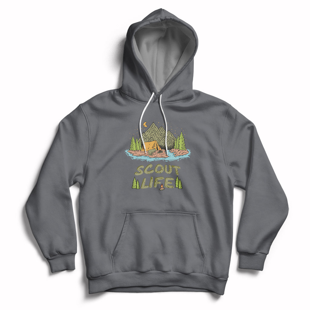 Scout Camping Life Hiking Camping Outdoors Troop Leader Hoodie - Wonder Print Shop