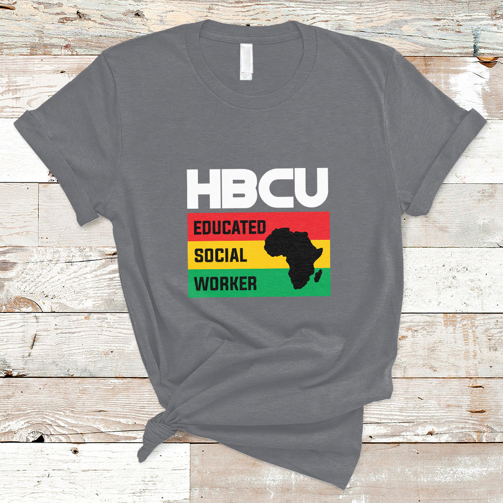 HBCU Educated Social Worker Historical Black T Shirt - Wonder Print Shop