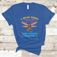 I Wear Zebra For My Son Rare Disease Warrior Zebra Ribbon Rare Disease T Shirt - Wonder Print Shop