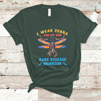 I Wear Zebra For My Son Rare Disease Warrior Zebra Ribbon Rare Disease T Shirt - Wonder Print Shop
