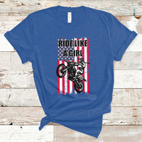 Ride Like A Girl Motocross Lovers Dirt Bike Biker Girl Gift T-Shirt - Wonder Print Shop