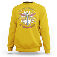 Retro Fly Free Like A Dragonfly Wildflower Motivational Sweatshirt - Wonder Print Shop