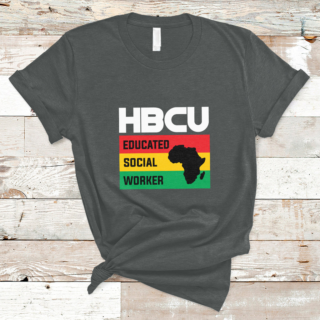 HBCU Educated Social Worker Historical Black T Shirt - Wonder Print Shop